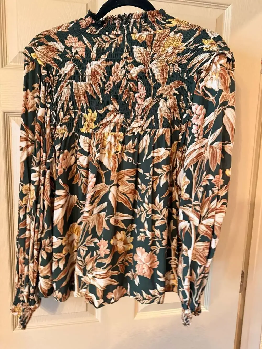 H&M Smocked High Neck Floral Blouse Size 6 - EK - Picture 6 of 6